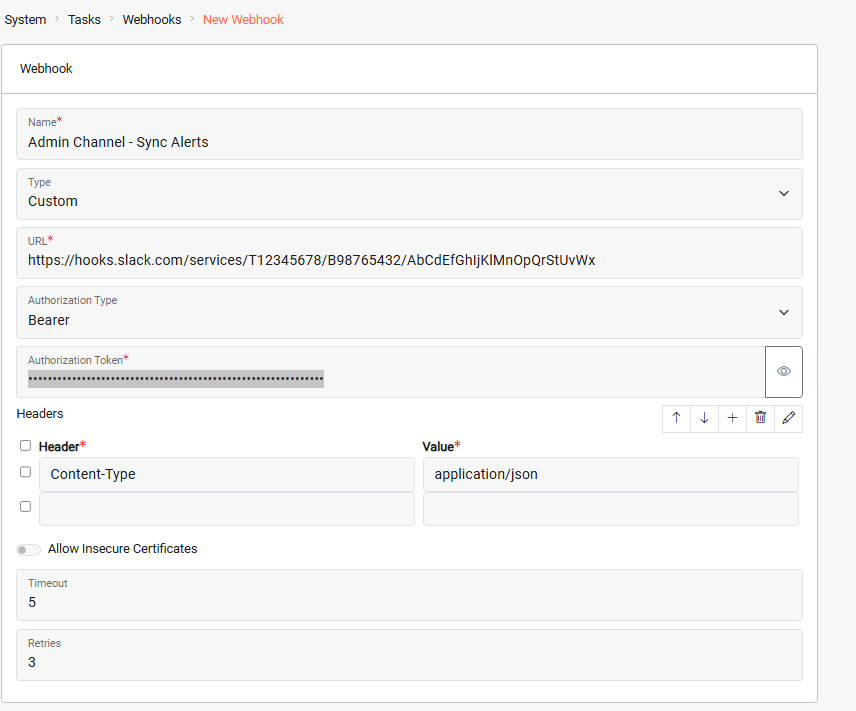 Create webhook