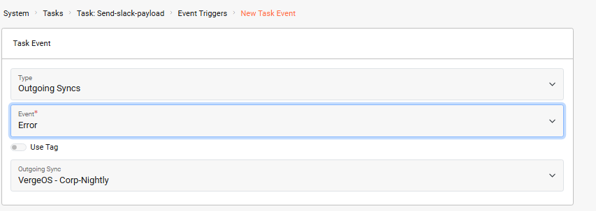 Assign Event Trigger to Slack Task
